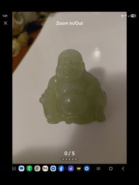 vintage Green Jade Laughing Buddha Figurine